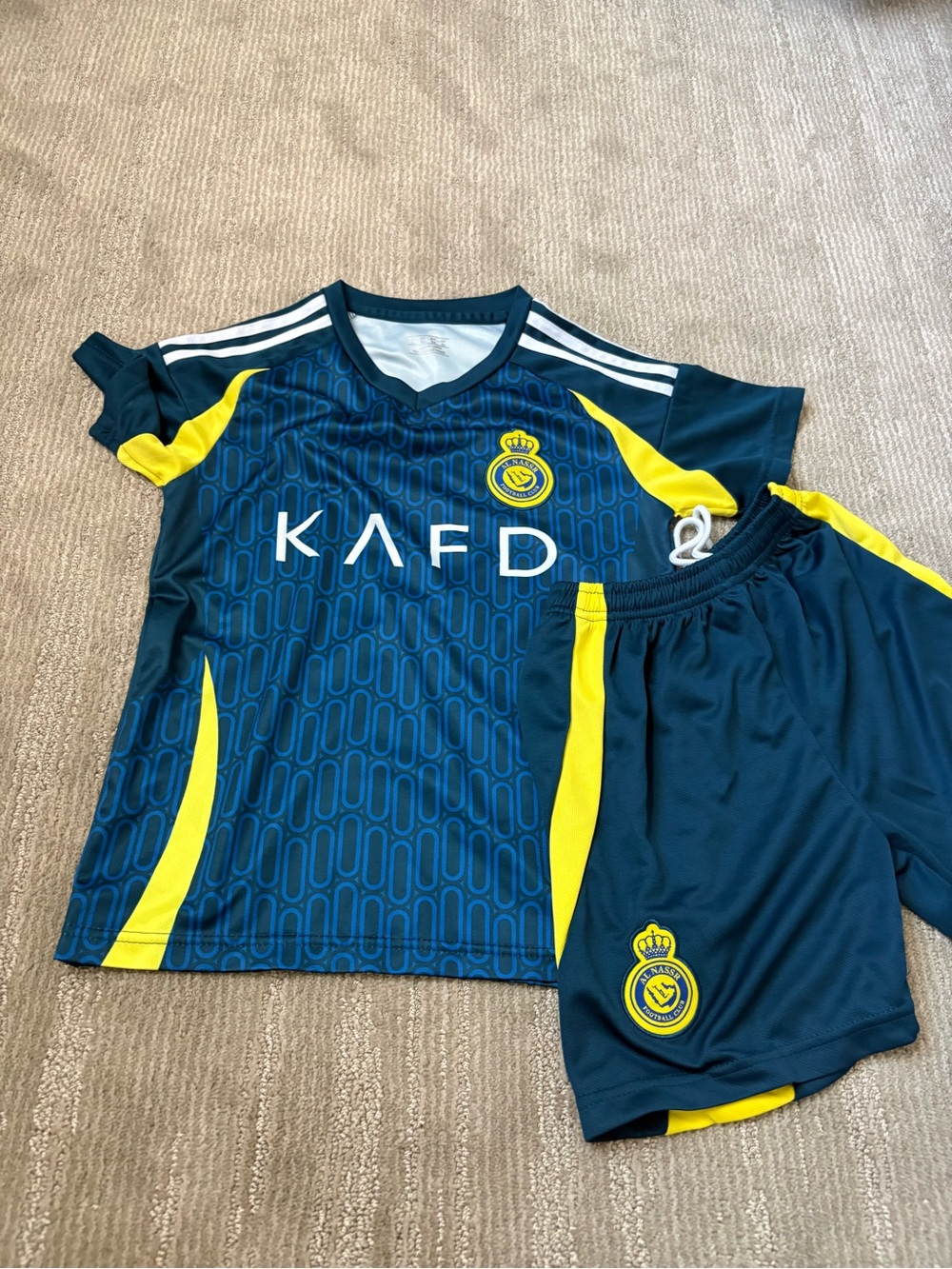 Boys Navy and Yellow Kids Soccer Set